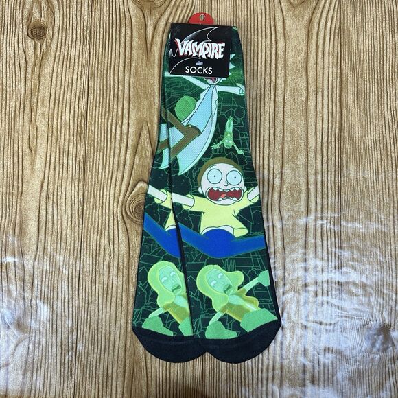 Rick And Morty‎ Crew Socks One Size Midcalf Unisex - Picture 1 of 6